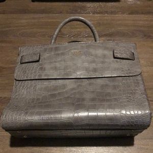 Guess grey crocodile luxury satchel handbag